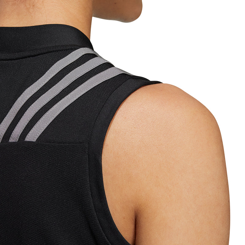 ADIDAS 3 Stripes Women's Sleeveless Polo (Black)