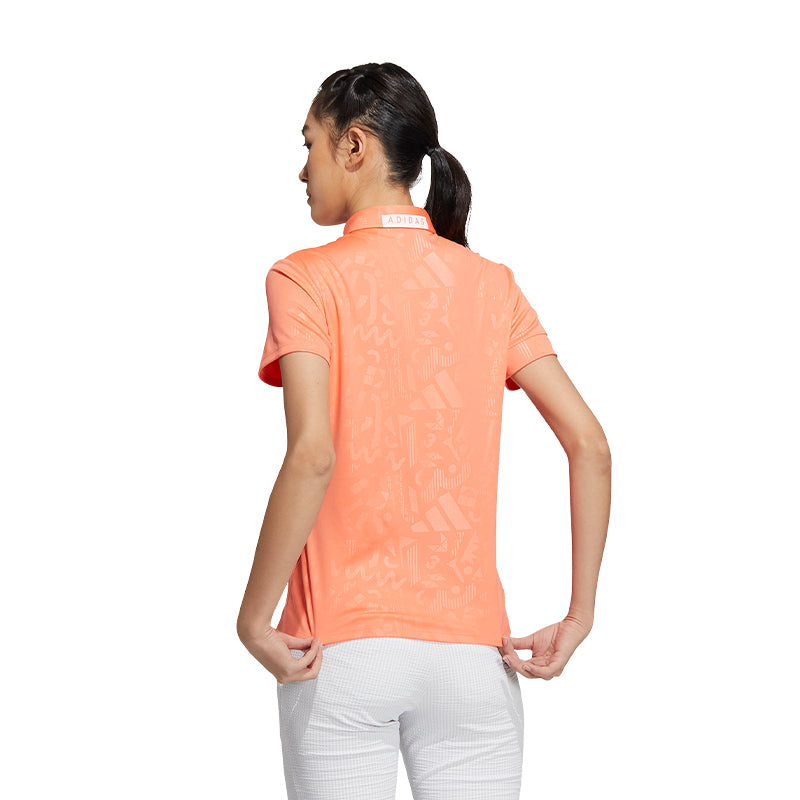ADIDAS AEROREADY Deboss Women's Polo (Coral)