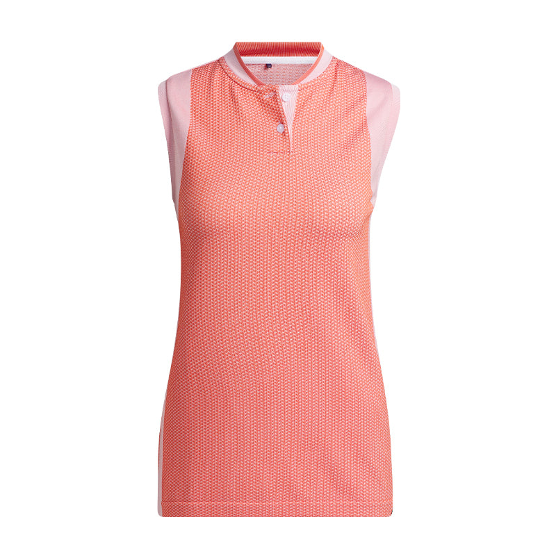 ADIDAS Tour Sleeveless Primeknit Women's Sleeveless Polo (Red)