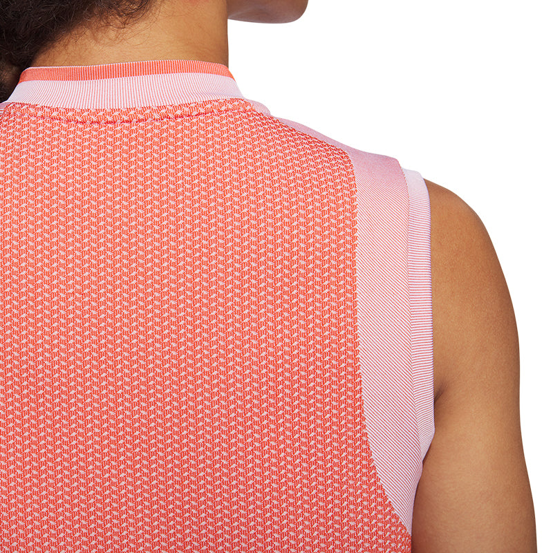ADIDAS Tour Sleeveless Primeknit Women's Sleeveless Polo (Red)