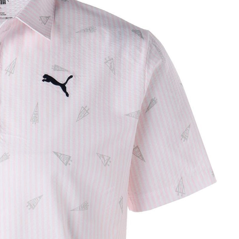 PUMA Flag Printed Seersucker Men's Polo (Pearl Pink)