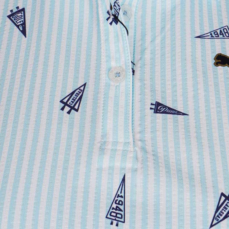 PUMA Flag Print Seersucker Women's Polo (Tropical Aqua)