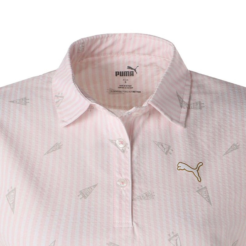 PUMA Flag Print Seersucker Women's Polo (Pearl Pink)