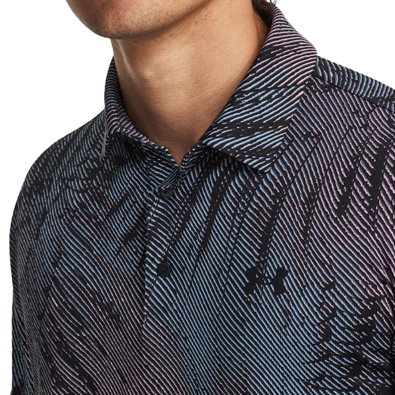 UNDER ARMOUR Playoff 3.0 Printed Men's Polo (Black/Pink)