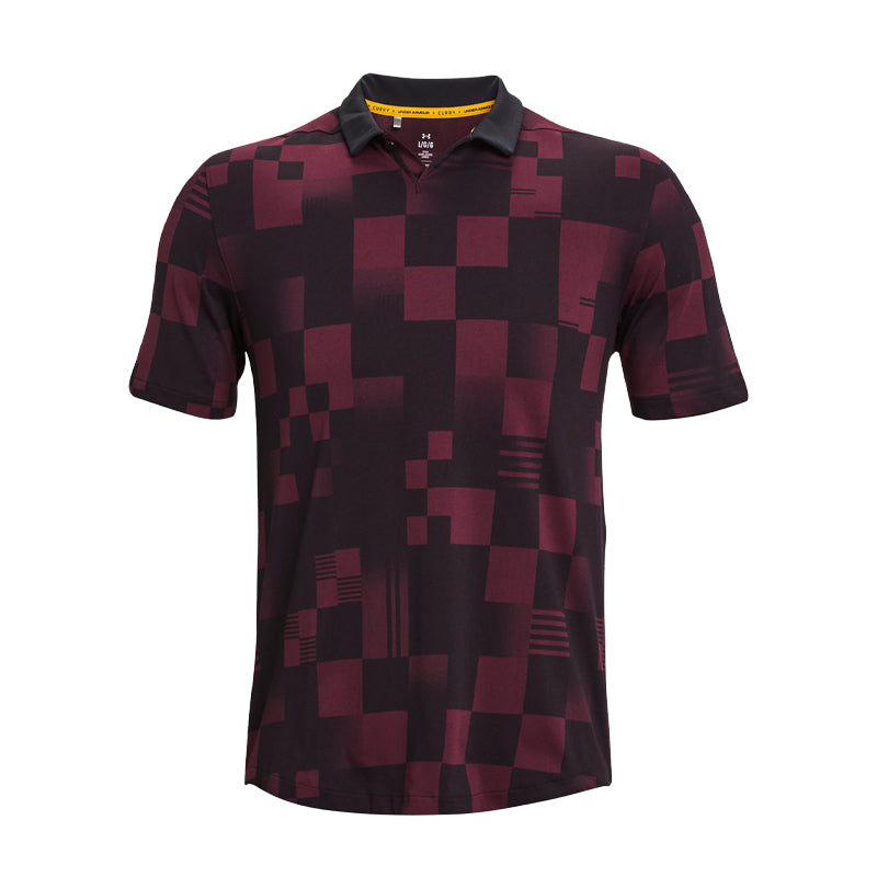 UNDER ARMOUR Curry Print Men's Polo (Dark Maroon)