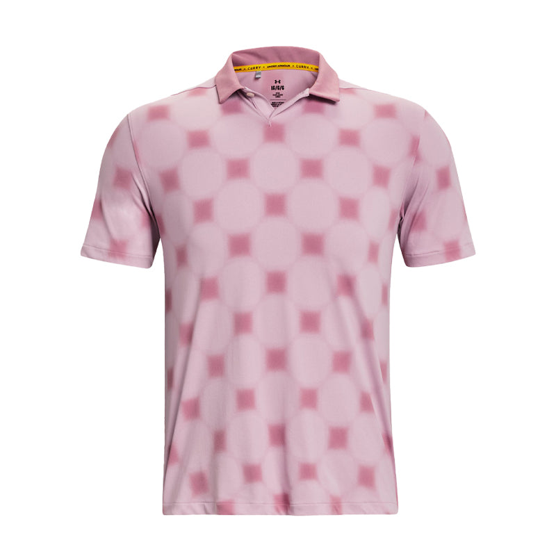 UNDER ARMOUR Curry Print Men's Polo (Pink Elixir)