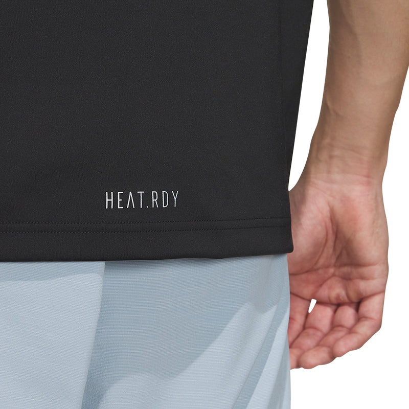 ADIDAS HEAT.RDY 3-Stripe Men's Polo (Black)