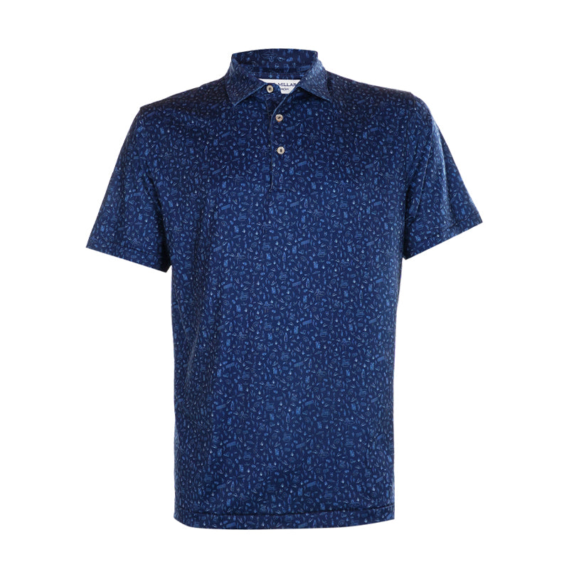 PETER MILLAR Badland Bluff Jersey Men's Polo (Navy)