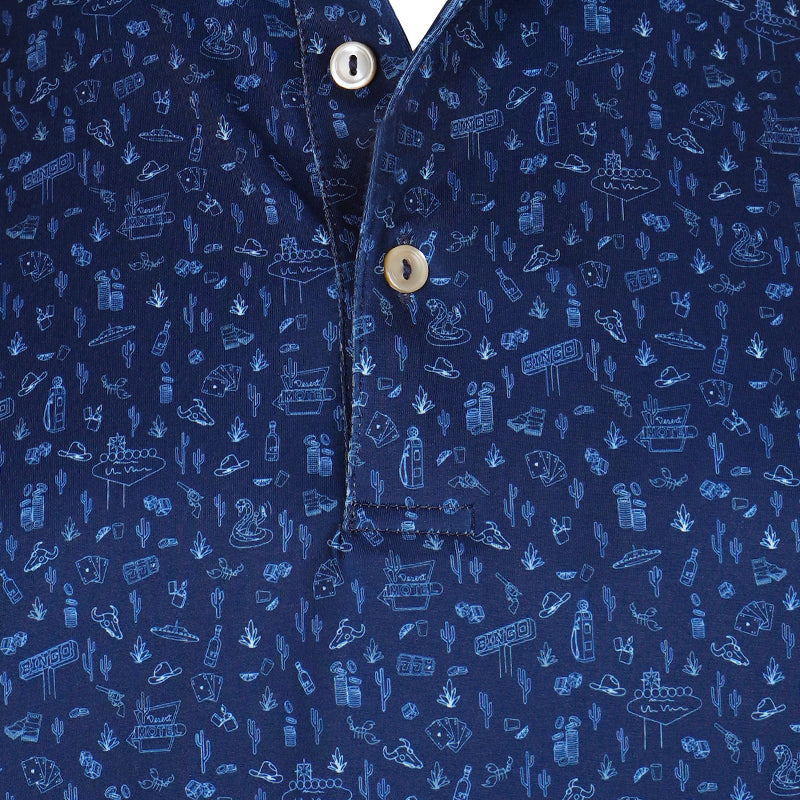 PETER MILLAR Badland Bluff Jersey Men's Polo (Navy)