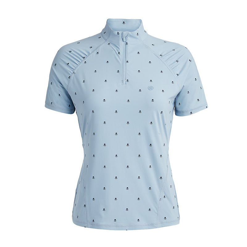 GFORE Skull & T's Silky Tech Nylon Women's Quarter Zip Pullover (Drizzle)