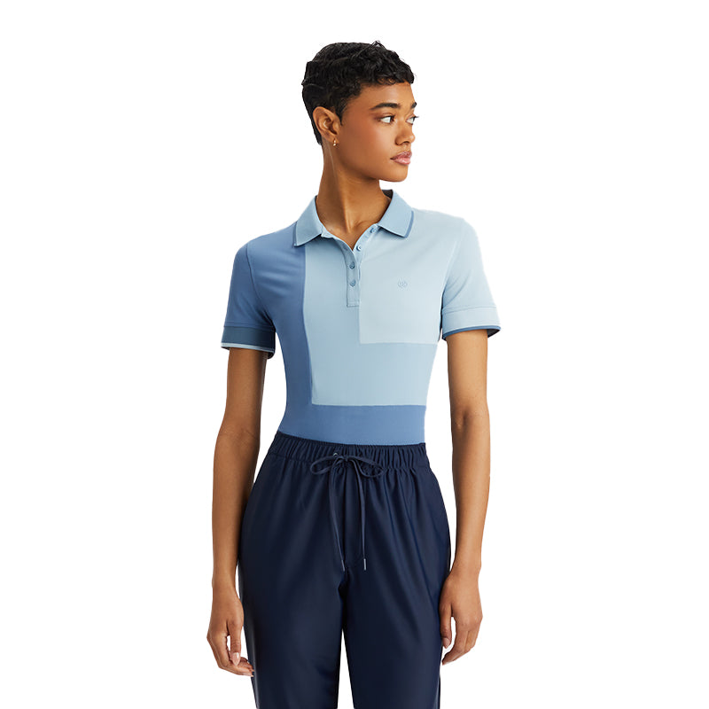 GFORE Colour Block Tech Pique Women's Polo (Fjord)