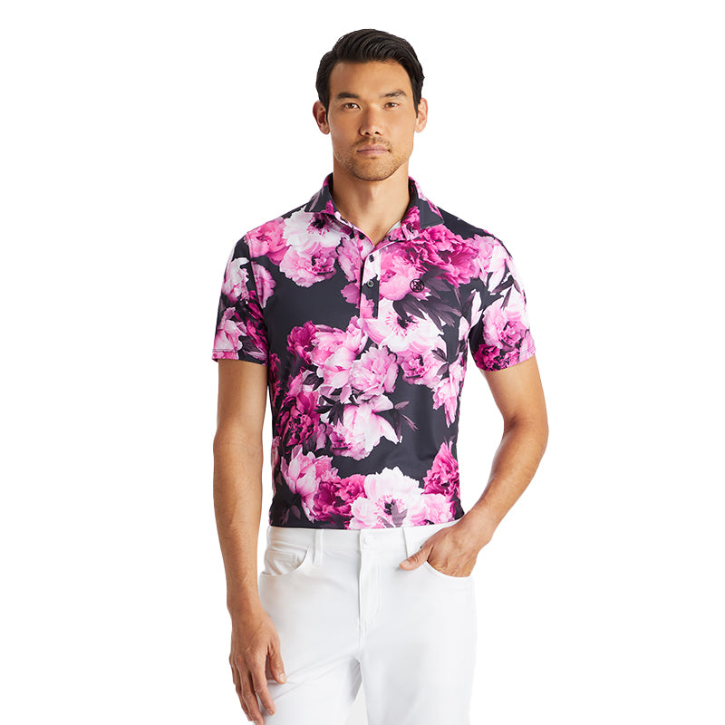 GFORE Photo Floral Jersey Men's Polo (Onyx)