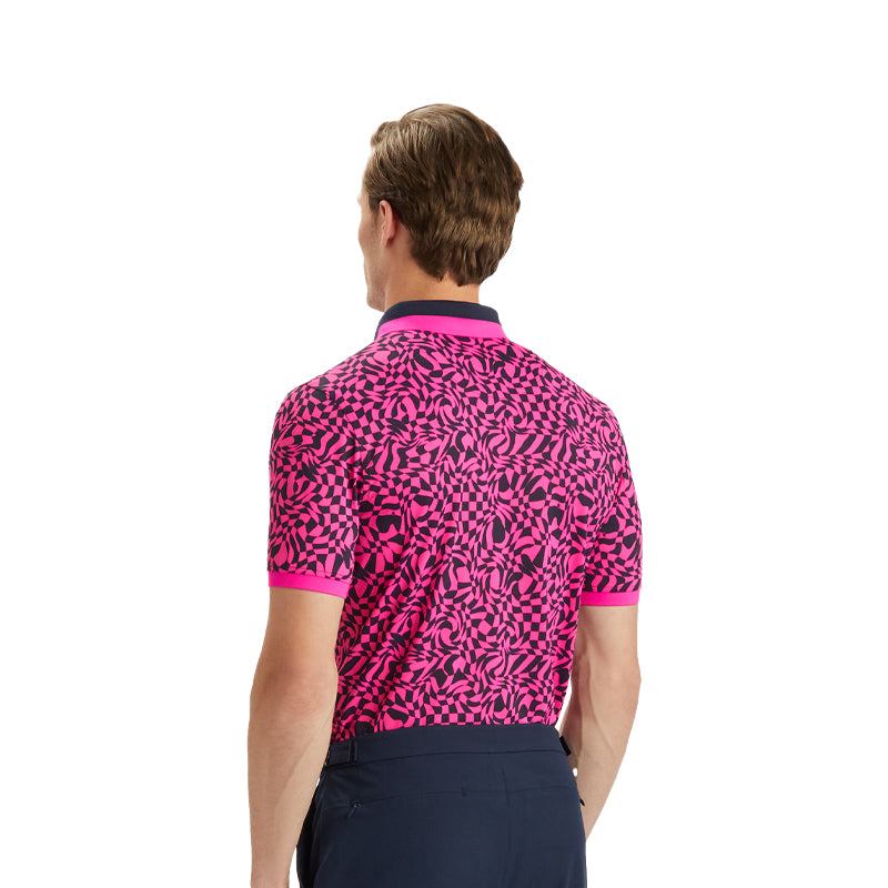 GFORE Mini Distorted Pique Men's Polo (Day Glo Pink)