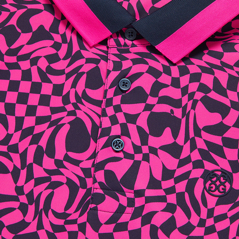 GFORE Mini Distorted Pique Men's Polo (Day Glo Pink)