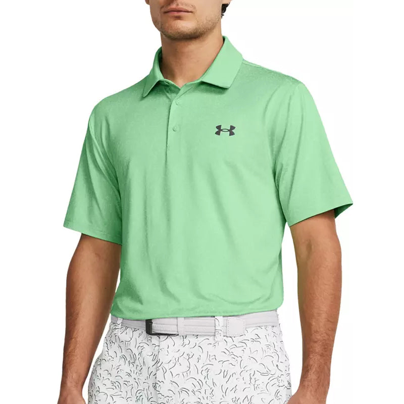 UNDER ARMOUR Playoff 3.0 Coral Jacquard Men's Polo (Matrix Green)