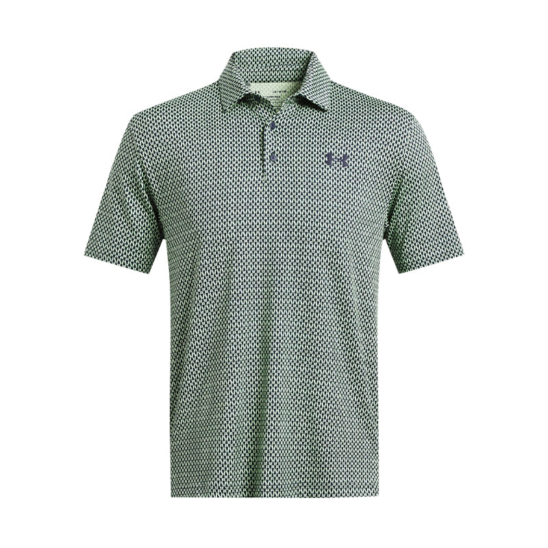 UNDER ARMOUR Playoff 3.0 Printed Men's Polo (Green/Navy)