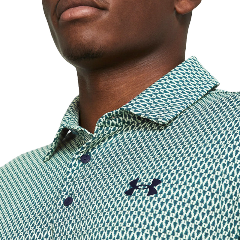 UNDER ARMOUR Playoff 3.0 Printed Men's Polo (Green/Navy)