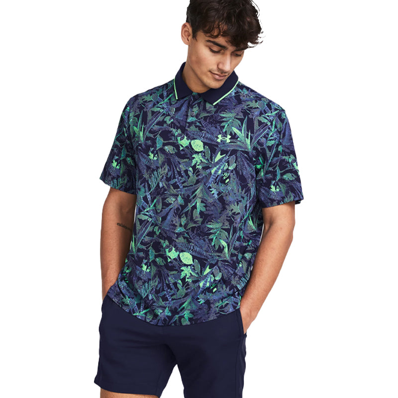 UNDER ARMOUR Iso-Chill Edge Men's Polo (Navy/Green)