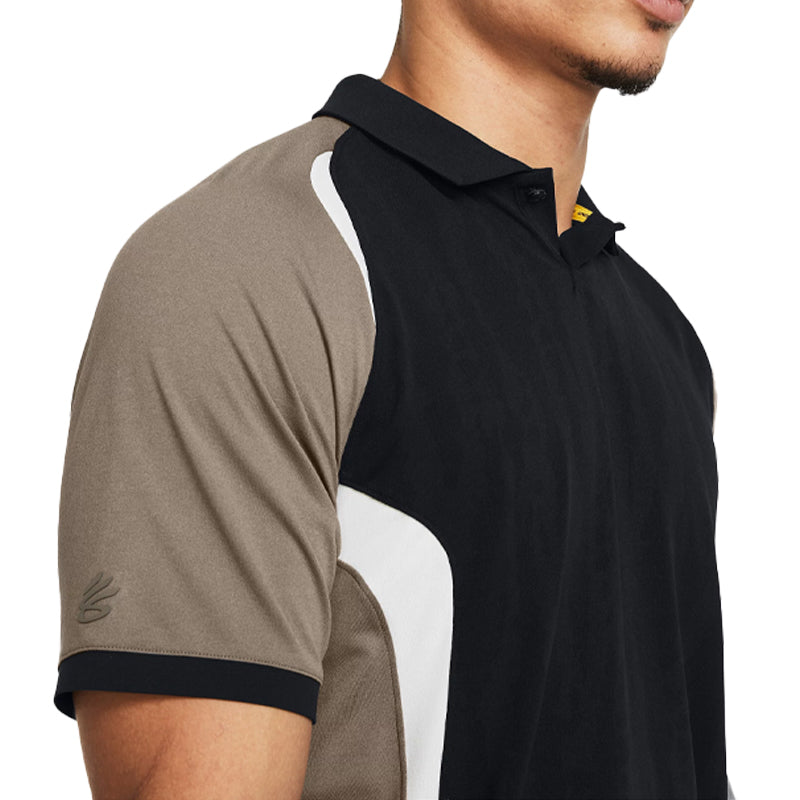 UNDER ARMOUR Curry Jacquard Men's Polo (Black/Taupe Dusk)