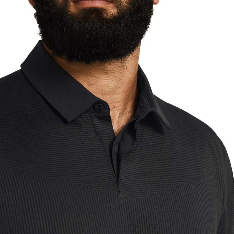 UNDER ARMOUR Tour Tips Jacquard Men's Polo (Black)