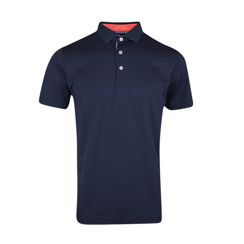 PUMA Pique Gingham Solid Men's Polo (Deep Navy)