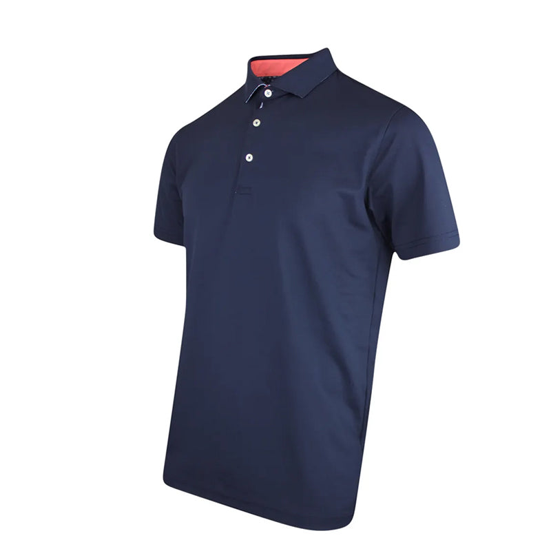 PUMA Pique Gingham Solid Men's Polo (Deep Navy)