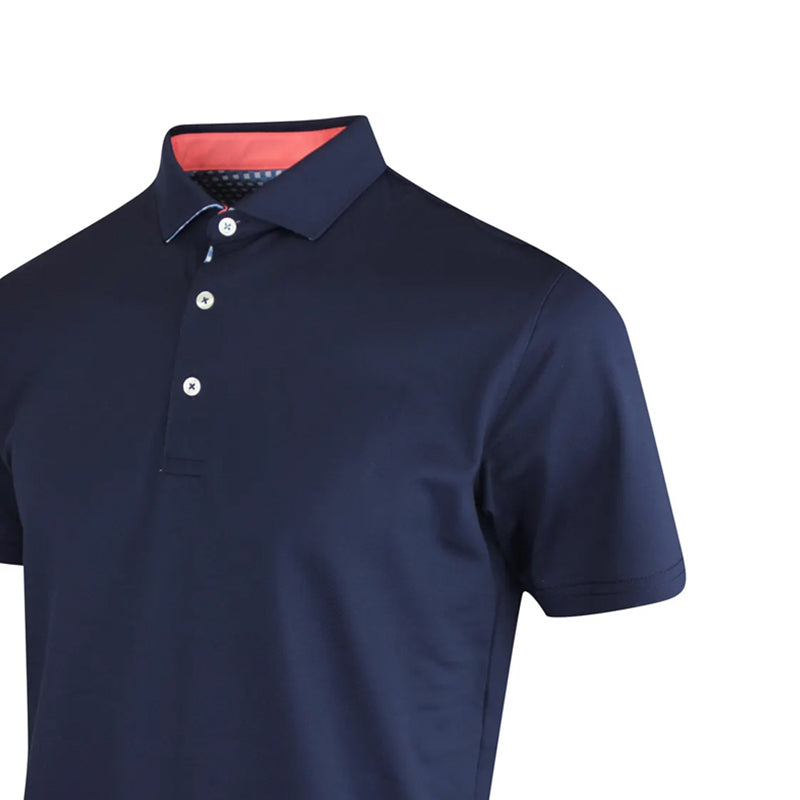 PUMA Pique Gingham Solid Men's Polo (Deep Navy)