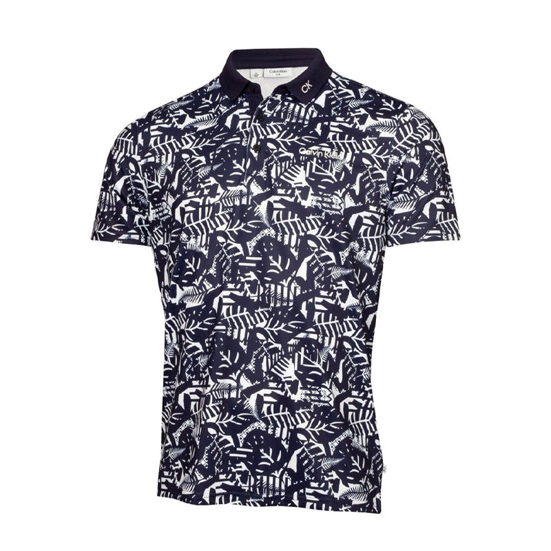 CALVIN KLEIN Abstract Print Men's Polo (White/Evening Blue)