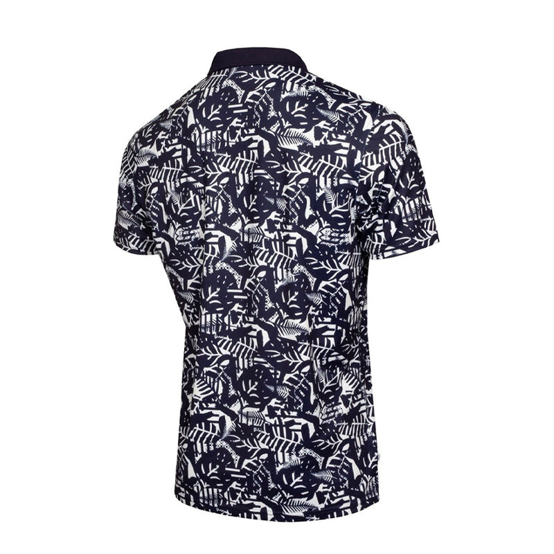 CALVIN KLEIN Abstract Print Men's Polo (White/Evening Blue)
