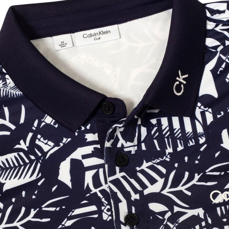 CALVIN KLEIN Abstract Print Men's Polo (White/Evening Blue)