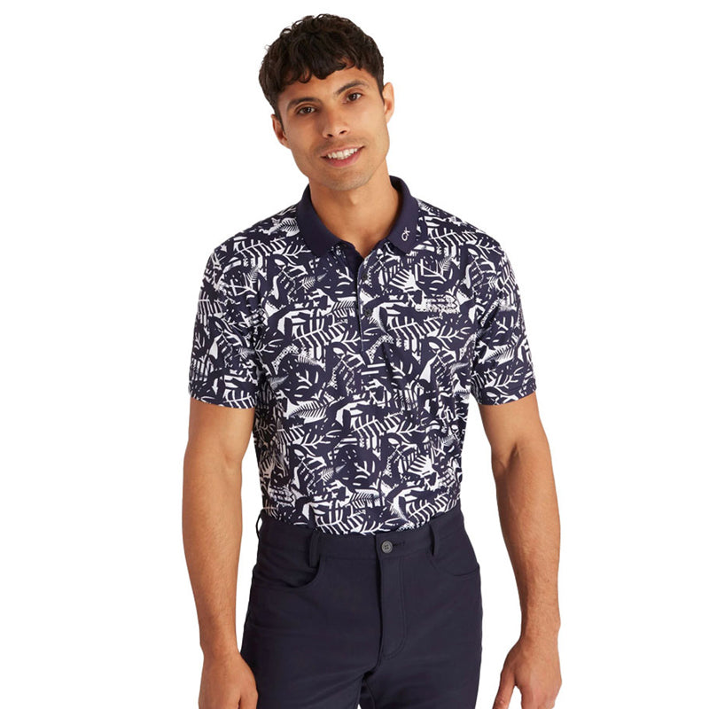 CALVIN KLEIN Abstract Print Men's Polo (White/Evening Blue)