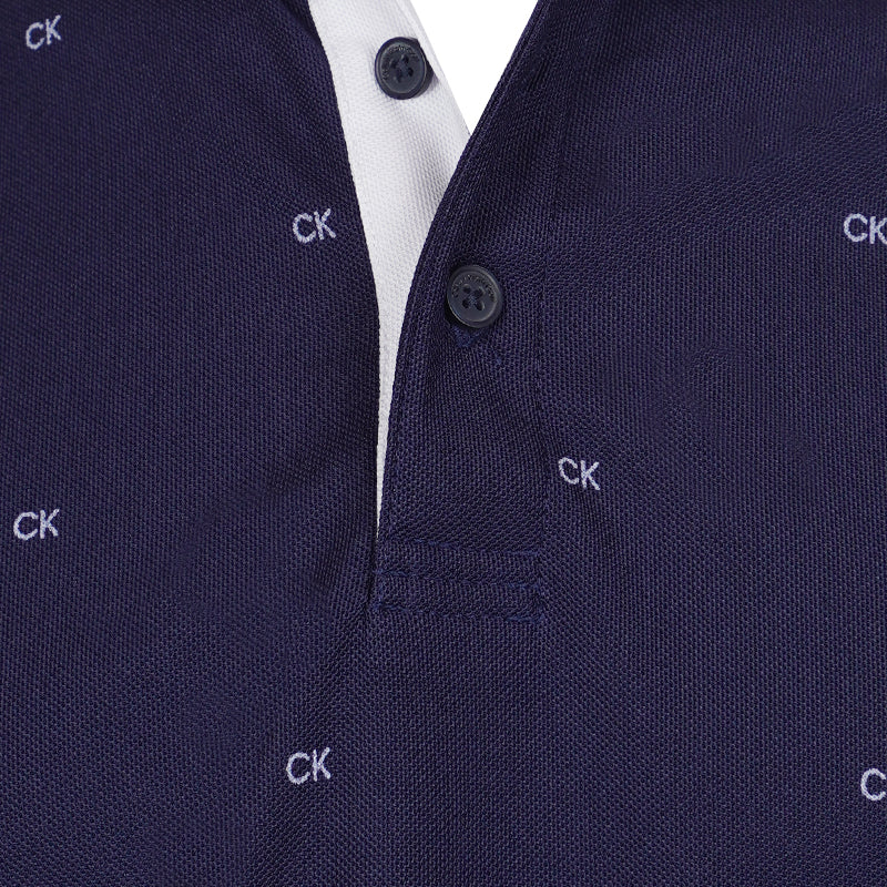 CALVIN KLEIN Monogram Men's Polo (Evening Blue)