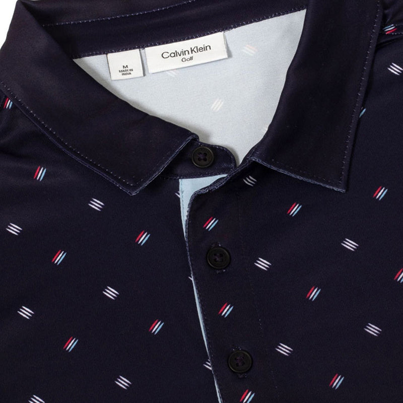 CALVIN KLEIN Treble Strike Print Men's Polo (Evening Blue)
