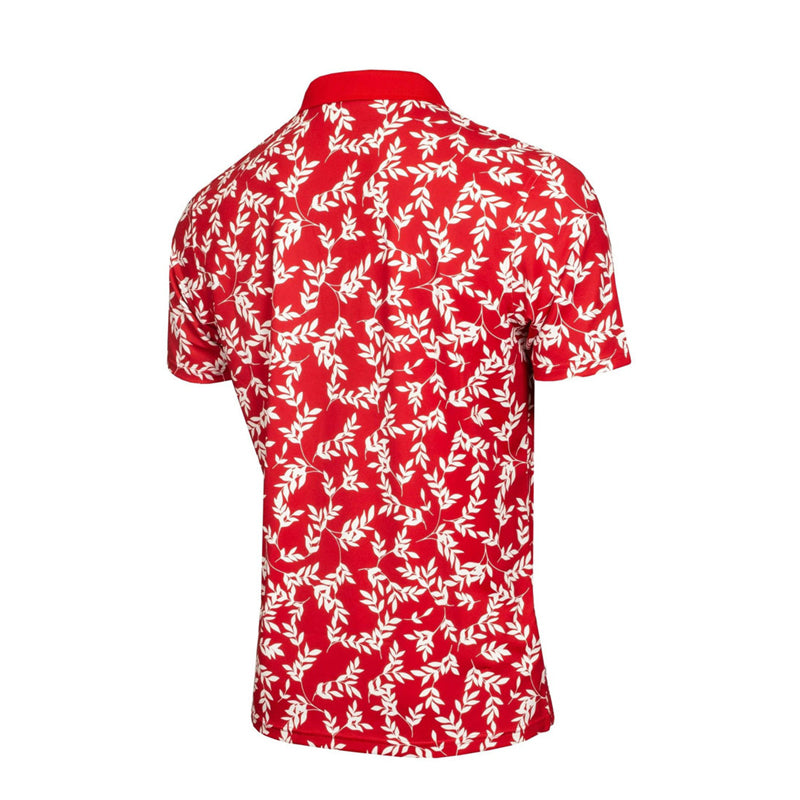 CALVIN KLEIN Leaf Print Men's Polo (Red/White)