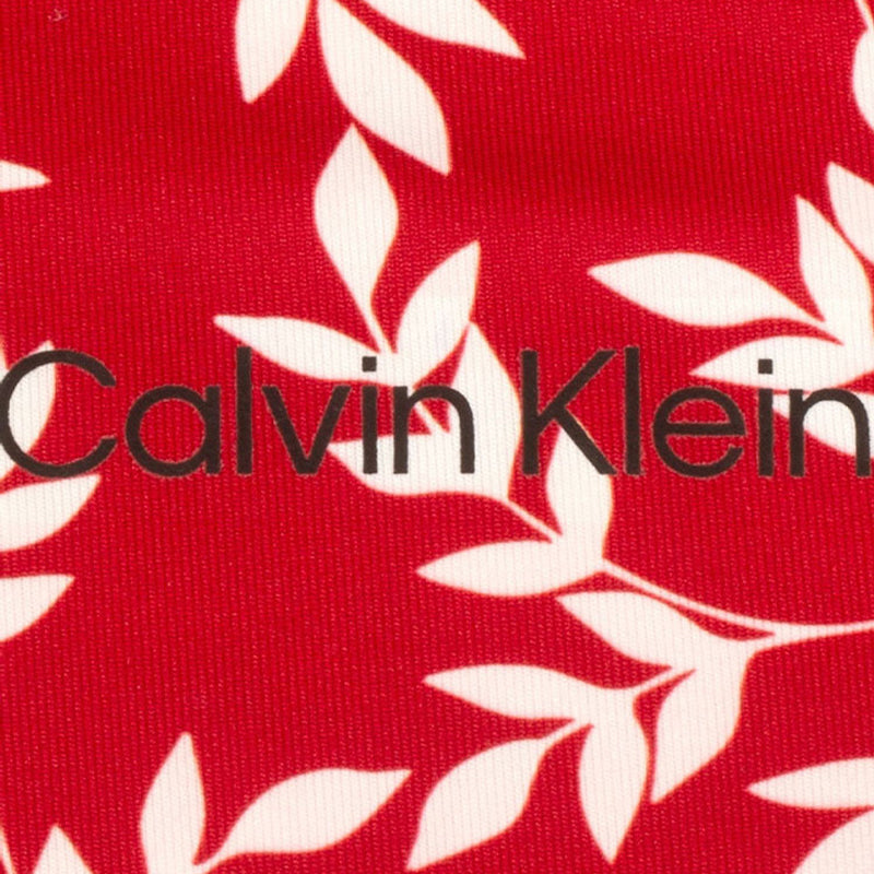 CALVIN KLEIN Leaf Print Men's Polo (Red/White)