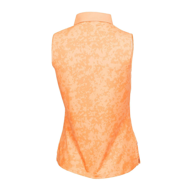 CALVIN KLEIN Canvas Print Women's Sleeveless Polo (Peach)