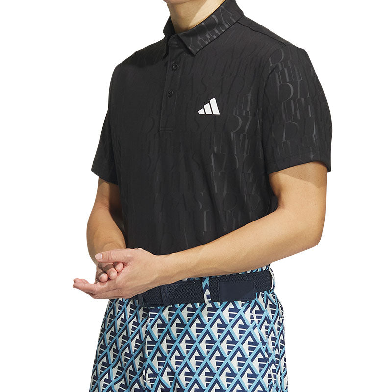 ADIDAS HEAT.RDY Debossed Men's Polo (Black)