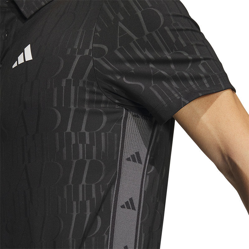 ADIDAS HEAT.RDY Debossed Men's Polo (Black)