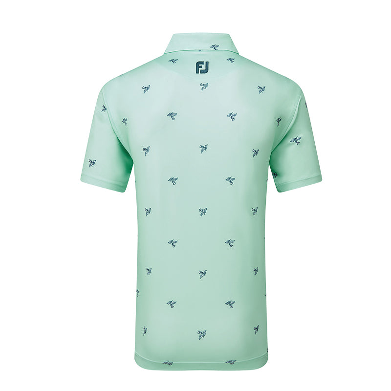 FOOTJOY Thistle Print Lisle Men's Polo (Sea Grass)