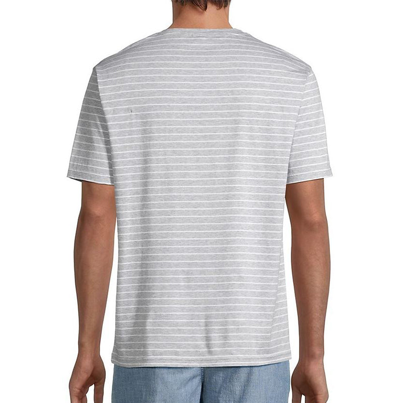 PETER MILLAR Colt Striped Men's Short Sleeve Shirt (British Grey)