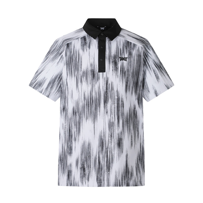 PXG Men's Patterned Polo (White/Black)