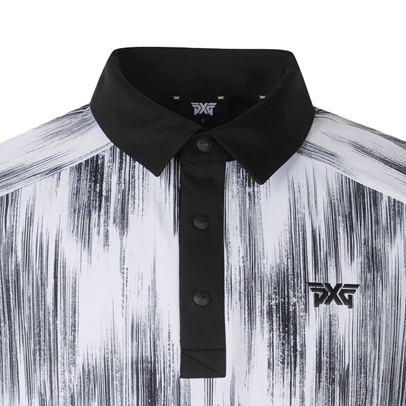 PXG Men's Patterned Polo (White/Black)
