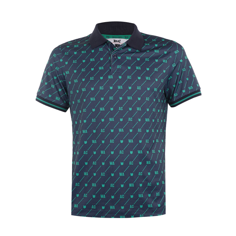 WAAC Korea Oblique Print Men's Polo (Black/Green)