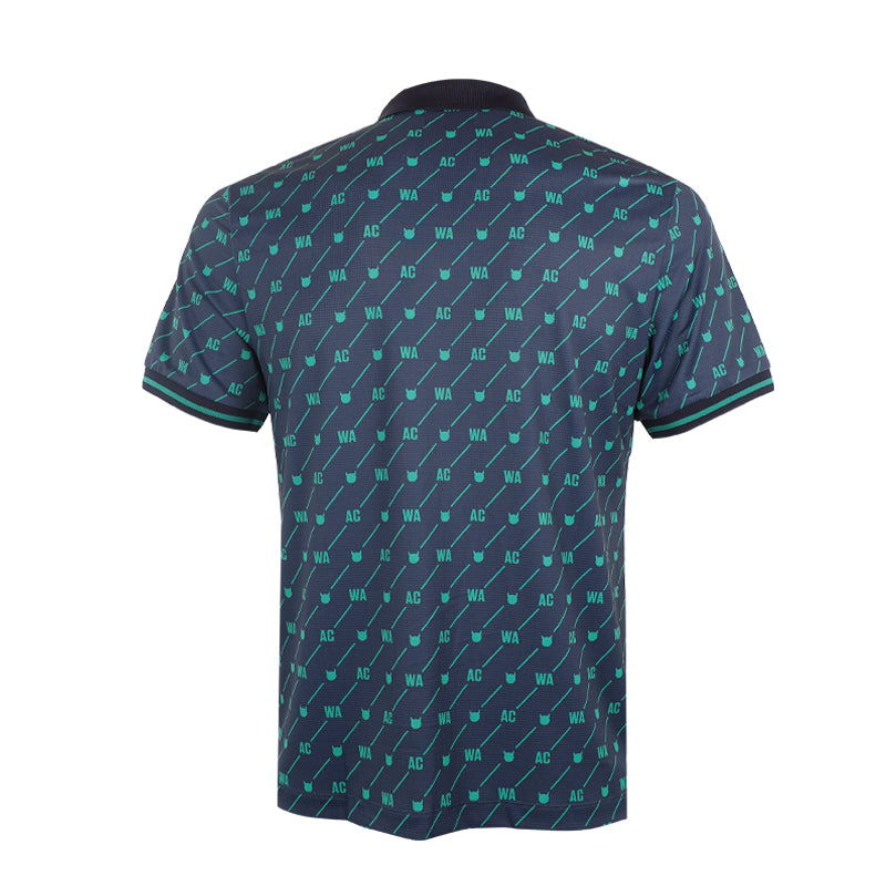 WAAC Korea Oblique Print Men's Polo (Black/Green)