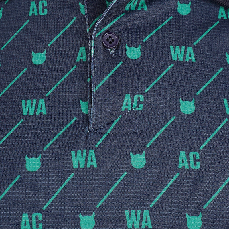 WAAC Korea Oblique Print Men's Polo (Black/Green)