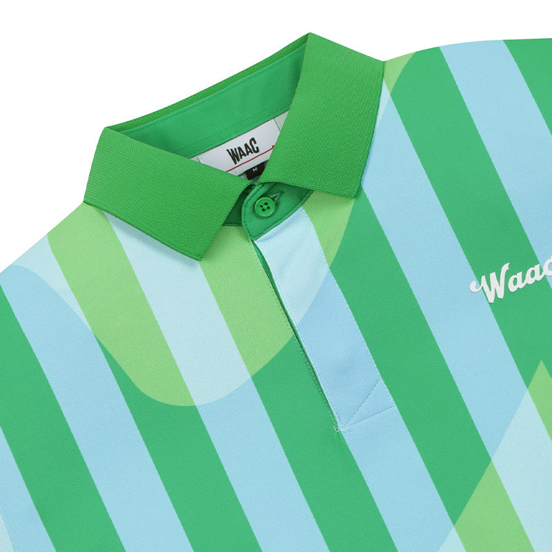 WAAC Korea Vertical Print Men's Polo (Green)