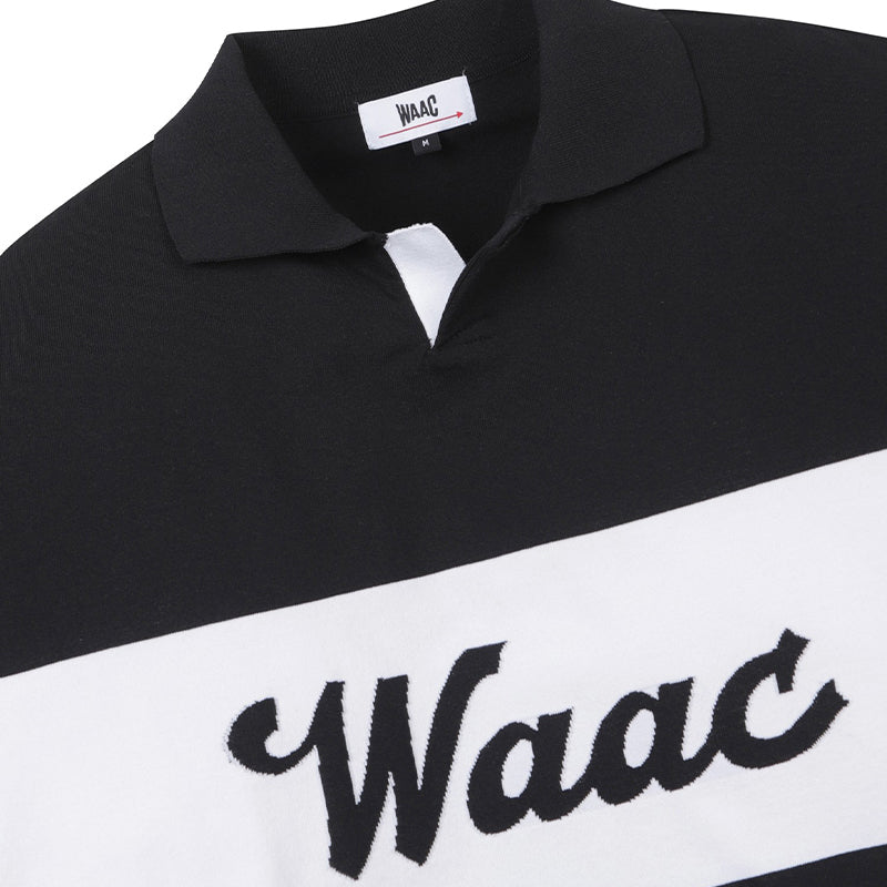 WAAC Korea Color Block Knit Men's Polo (Black)