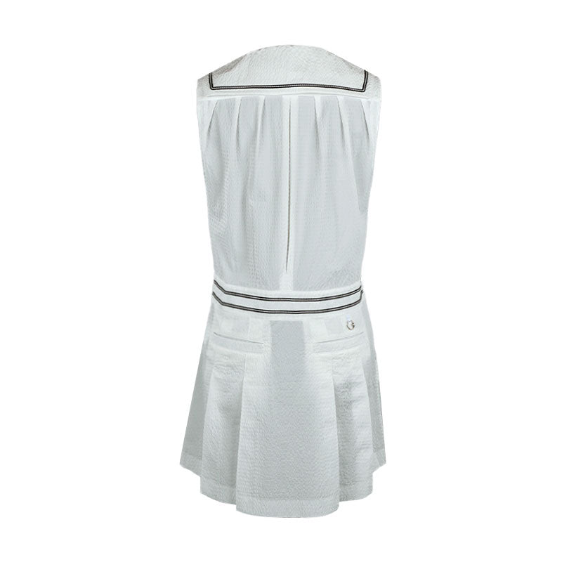 WAAC Korea Seersucker Sleeveless Dress (White)