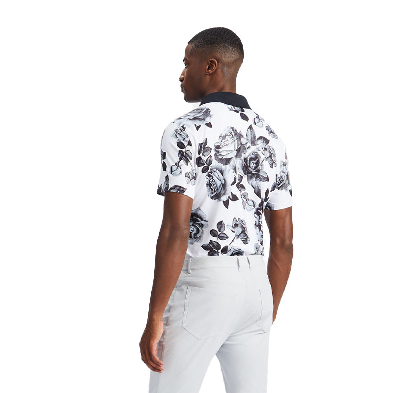 GFORE Floral Tech Men's Jersey Polo (Snow)