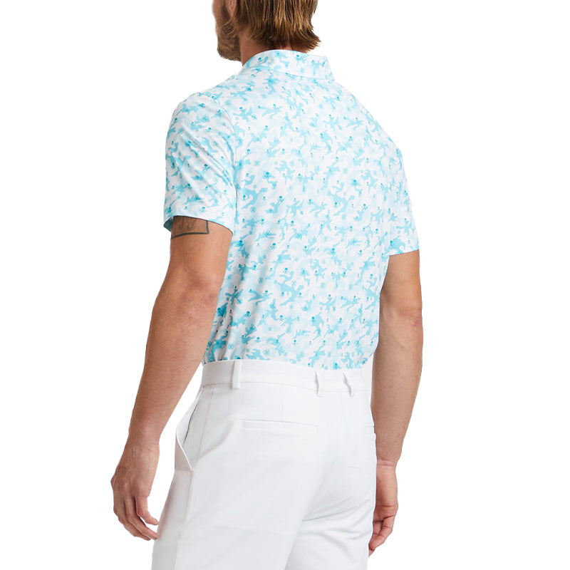 GFORE Mapped Camo Men's Jersey Polo (Emerald)
